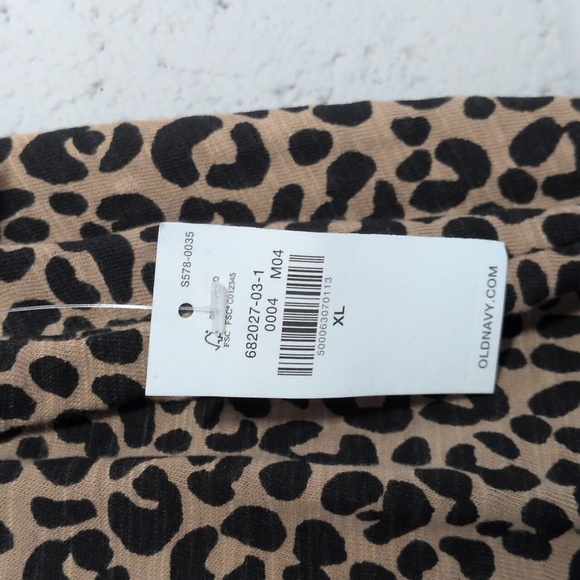 Old Navy Brown Leopard Print Short Sleeve T Shirt Dress, XL, NWT, Casual - Picture 4 of 7
